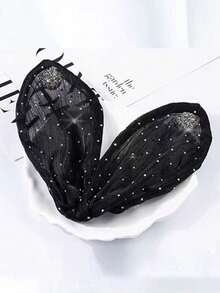 1pc Slouchy Twist Clip Women's Sparkling Rhinestone Decoration Bowknot Mesh Eye Roll Hair Clip Binding Machine Curling Ball Head Bowknot Hair Clip Headpiece New, Suitable For Party Daily Wear