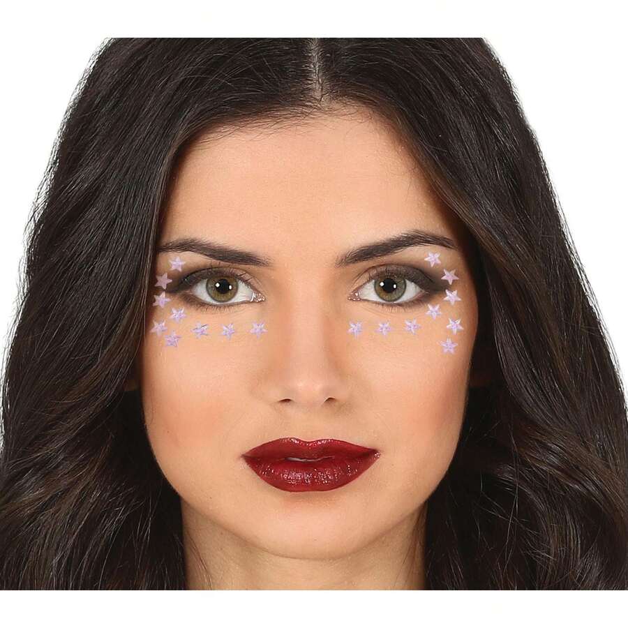 Fiestas Guirca Joias Faciais com Estrelas para os Olhos, Decorações Brilhantes e Chamativas com Autocolantes de Fantasia, Ideais para Acessórios de Maquilhagem, Maquilhagem Criativa e Festivais, Perfeitas para Personalizar o Seu Visual e Destacar-se em Eventos Especiais - Multicolorido - Ver 1