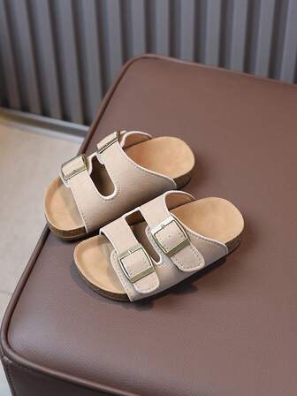 Sommar mjuka barntofflor sandaler platta skor strandskor, pojkar flickor utomhusskor, fashionabla retro öppen tå halkfria sandaler