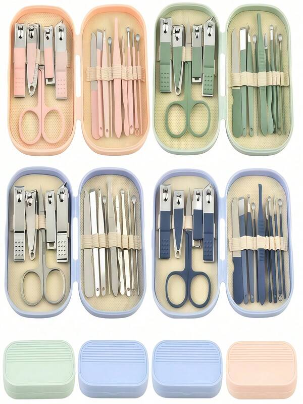 Professional Manicure Care Set, Women's Personal Care Set, Foot Care Set With Ear Wax Cleaning Tool, Nail Clippers, Manicure Tools, Unisex Travel Bag, Gift For Friends And Parents