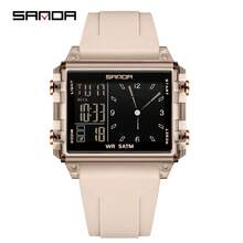 SANDA SANDA Men Women Watch Digital Sport Fashion Wristwatch Top Brand Luxury Multifunction Alarm Date Week Stopwatch EL Light Function Waterproof Electronic LED Original Male Lady Clock Gift 2198