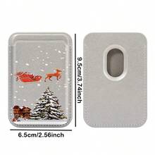 1pc Reindeer Christmas Pattern Black/White/Silver/Brown/Pink PU Leather Wallet Card Holder Magnetic Phone Case Fit For IPhone 17/16/15/14/13/12/11, Magnetic Wallet Card Holder Phone Accessories Compatible With Android And Most Smartphone,Gifts For Mother, Family, Friends, Kids, Birthday, Holiday Case Accessories Phone Case Magnets