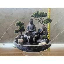 2D 平面波西米亚水晶喷泉带底座 - 雄伟的佛陀冥想设计，家居装饰牌匾，精湛的工艺，办公室装饰品，新年和圣诞节的理想礼物 | 2D 平面 0.3 厘米厚度 - 彩色 - 查看 5