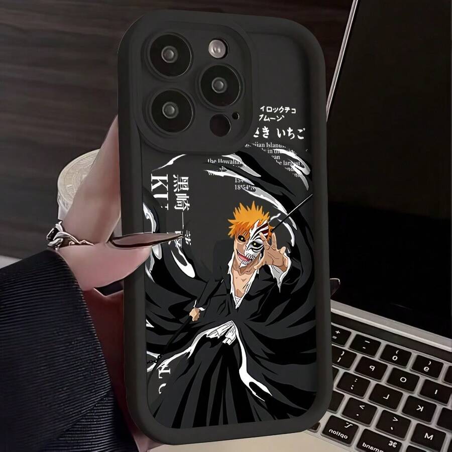 Funda de Teléfono Anime B-BLEACHS para Chicos Compatible con iPhone 16 15 14 13 12 11 Pro Max Mini XR XS X 7 8 Plus, Cubierta Trasera de TPU Suave a Prueba de Golpes - Mezcla de colores - Ver 1