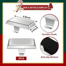 4PCS Stocking Holders Set Include Black Metal Stocking Hangers Wooden Ornaments Weighted Non - Slip Hanging Hooks Fireplace Mantel Decor