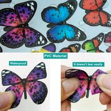 43 PCS Butterfly Wall Decor Plastic Butterflies Sticker Waterproof Removable Reusable Mural Wall Decals For Home Room Bedroom Nursery Party Decorations - Ideal For ' Rooms Wedding Parties And Living Spaces With Easy Application And No Residue