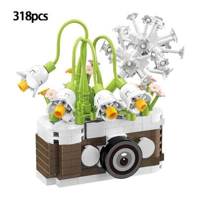 300+Pcs Vintage Camera Building Blocks, DIY Assembly Model Toy, Creative Artistic Desktop Decor, Adult Stress Relief, High-Quality Birthday/Valentine's Gift For Men & Women