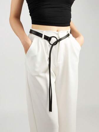 1 pieza Cinturón decorativo anudado para mujer, cinturón retro personalizado de nicho Y2K con textura de puntada, accesorio versátil para uso diario