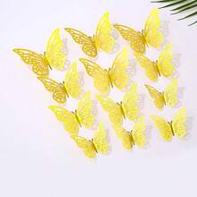 3D Butterfly Wall Decor For Living Room Bedroom Nursery - 48 Pieces With 4 Styles 4 Colors 3 Sizes - Gold And Silver Laser Effect Rose Butterfly Stickers - Easy Removable Adhesive Decorations For Home Party Wedding Event Decoration