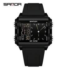 SANDA SANDA Men Women Watch Digital Sport Fashion Wristwatch Top Brand Luxury Multifunction Alarm Date Week Stopwatch EL Light Function Waterproof Electronic LED Original Male Lady Clock Gift 2198