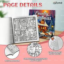 Christmas Coloring Book: Adult Coloring Book, Pearlescent Paper Cover, 7.9x7.9 Inches, 24 Pages Of Thick Drawing Paper, Warm And Comfortable, Essential For Autumn/Winter, Suitable For Adults And Teenagers To Relieve Stress, Christmas, Thanksgiving, New Year Gifts, Party Gifts, School Supplies, Painting Book, Watercolor Book - Coloring Christmas - View 3