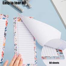 Koogel - Bloc de notas magnético para nevera, diseño floral, paquete de 4 200 hojas de bloc de notas de lista de comestibles, papel premium de 70 g, hojas de rasgar, perfecto para horarios diarios - 1 - Ver 6