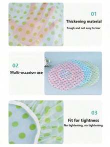 3pcs Assorted Waterproof Shower Cap, Printed Bathing Cap, PVC Dust-Proof Waterproof Shower Head Cover, Thickened Reusable Shower Cap For Home, Travel, Salon, Beauty Spa - 多色 - 查看 10