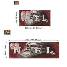 1 pieza Alfombra de baño con patrón retro de Papá Noel, hecha de cachemir sintético y decorada con peluche, adecuada para baños, entradas, cocinas y decoraciones navideñas. Se puede lavar a máquina y es un gran regalo.