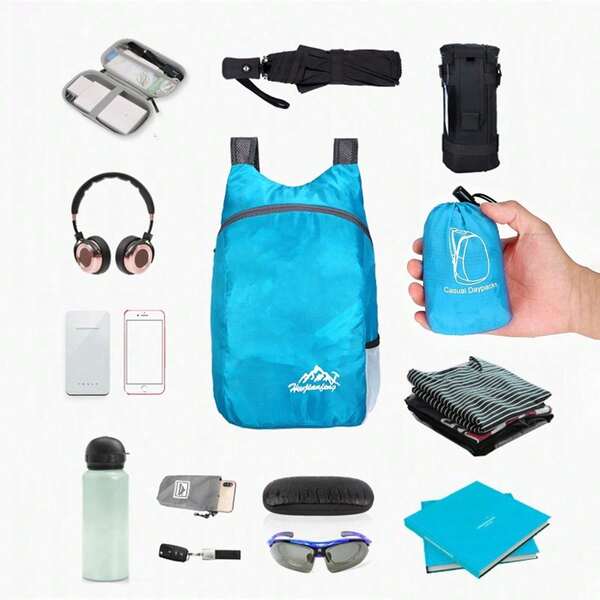 1 Stück faltbarer Rucksack, unisex Outdoor Wandern Reise Tasche, leicht zusammenklappbar