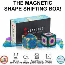 SHASHIBO Shape Shifting Box Bundle- Award-Winning, Patented Fidget Cube W/ 36 Rare Eartagnets - Transforms Into Over 70 Shapes - Explore The Eartoon Connection (Eartoon 2 Pack),23415473 - 薑色 - 查看 2