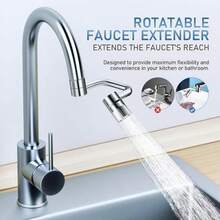 Stainless Steel 1440° Rotatable Faucet Aerator Extension For Effortless All-Angle Control With Dual Spray Modes & Easy Installation For Kitchen & Bathroom Sinks - 1 Pc - View 1