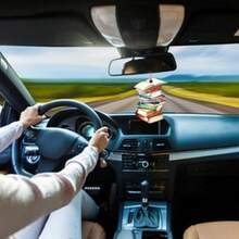 1Pcs Multicolour Book Stack Ornament For Christmas Tree Book Lover Pendant Decoration Decorative Hanging Ornaments For Car Rearview Mirror Charm Flat Hanging Ornament Xmas Festival - Perfect For Holiday Home Decor Gift Idea And Festive Seasonal Display