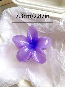 Bộ 2 kẹp tóc/1 kẹp tóc nữ màu xanh dương và tím ombre hình hoa lớn 7.3cm/2.87in, chất liệu nhựa nhẹ, thời trang, đa năng, cao cấp, thanh lịch, tối giản, màu trơn, phù hợp cho sử dụng hàng ngày, thường ngày, dự tiệc, đi làm, đi biển, tắm, trang điểm, phối đồ, phụ kiện tóc mùa đông, kẹp tóc mùa hè. - Nhiều màu - Xem 2