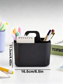 1pc Multi-Functional Storage Solutions For Desktop: Handle-Equipped Storage Basket, Portable Easy-Tidy Pencil Stationery Box, 3-Grid/5-Grid Desktop Organizer & Desktop Stationery Case With Accessories