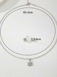 3 Pieces/Set Of Fashionable, Luxurious And Exquisite Christmas Snowflake Pendant Round Earring Necklace Set Suitable For Daily And Holiday Decorations Christmas Surprise Gift For Family And Girlfriend