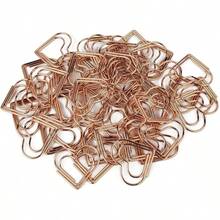 50 Pcs Cute Paper Clips Suitable Ladies Wedding Decoration Document Notes Organization Office Supplies Heart Paper Clips Gold - 50 Pcs + Rose Gold - View 2