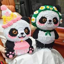 15.000 Stücke großes Bauklötze Spielzeug, Panda Puzzle Spielzeug Dekoration, Erwachsenen Hochschwierigkeits Panda Bauklötze Geschenk, 3D Puzzle Spielzeug Dekorations Geschenk