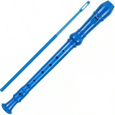 Soprano Recorder Descant Flauta Recorder Hole ABS Clarinet German Style Treble Flute C Children With Fingering Chart Instructions With Cleaning Rod Bag Blue