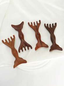 1pc Natural Wooden Dual-Head Multi-Function Facial Massage Tool, Women Face Beauty Gua Sha Meridian Massage, Skin Lifting Head Massager