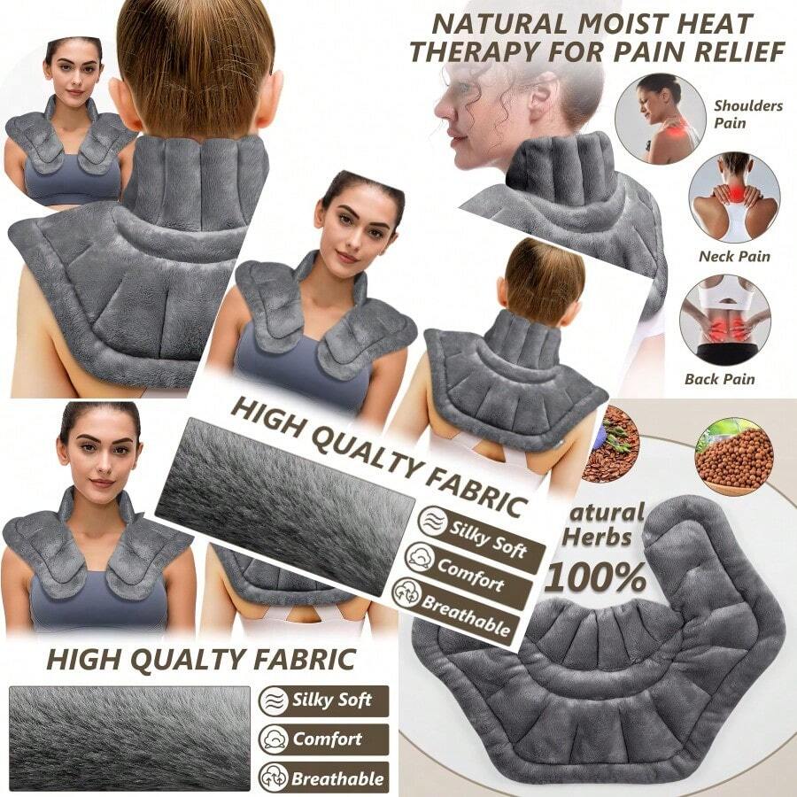 Microwave Heating Pad For Neck Shoulders And Back Pain Relief With Moist Heat Weighted Microwavable Heated Neck Wrap Warmer Uncented Gery Christmas Gifts,Hand Warmers,Gifts For Men,Stocking Stuffers,Hand Warmers Rechargeable - Heatneckwrap - View 1