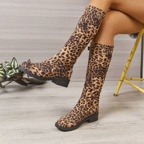 Stivali da donna di colore unito, leggeri, alla moda, antiscivolo, casual, caldi e versatili, alla caviglia media