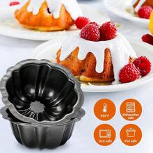 Mini Budtcake Pan 4 Inch Black Nonstick Fluted Lava Cake Pans Mini Chocoflan Mold Small Flan Mold Individual Baking Cups Thanksgiving Pumpkin Muffin Pans For Insta Pot Air Fryer