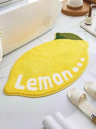 1pc Lemon Shaped Carpet, Minimalist & Cute Rug For Living Room, Bedroom, Bathroom, Doormat, Small Rug, Carpet, Mat, Home Decor, Area Rug, Outdoor Mat, Washable Carpet