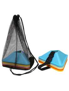 20 个耐用三角形训练锥 1 个网状手提袋 1 个存储绳 - 色彩鲜艳、便携且易于使用，适用于足球、篮球和敏捷性训练