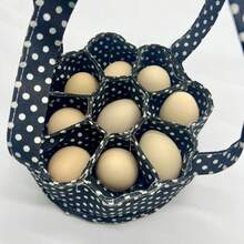 Egg Collection Basket Egg Collection Basket Storage Canvas Bag - Black - View 3