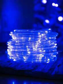 1 Piece Of Colorful LED Tube Light, A Home Decoration Solar Tube Light, Available With 50/100/200/300 Bulbs, With Options For Warm Color/Multicolor/White/Blue, And Various Styles To Choose From. Fun Outdoor Garden Party Decorative Light With 8 Flashing Modes, Solar Powered, Rainproof, And Wire-Free. Luxury Outdoor Camping Decorative Light - Multicolor - View 15