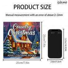 Christmas Coloring Book: Adult Coloring Book, Pearlescent Paper Cover, 7.9x7.9 Inches, 24 Pages Of Thick Drawing Paper, Warm And Comfortable, Essential For Autumn/Winter, Suitable For Adults And Teenagers To Relieve Stress, Christmas, Thanksgiving, New Year Gifts, Party Gifts, School Supplies, Painting Book, Watercolor Book - Coloring Christmas - View 8