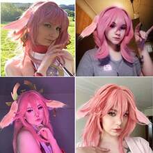 Handmade  Yae Miko Ears Animal Fox Rabbit Headwear Ears  Accessories Props Lolita Rabbit Ear Headband For Halloween Yae Miko Cosplay Halloween Festival Party Cosplay - 如圖 - 查看 6