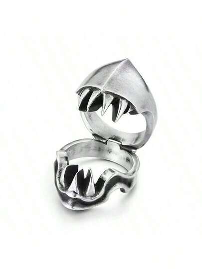 1pc Unique Beast Design Versatile Wear Men Couple Ring, Personalized Niche Domineering Vintage Versatile Single Ring Accessory