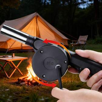 1 Piece Of Barbecue Blower, Manual Barbecue Tool, Barbecue Stove Ignition, Special Hand Cranked Ignition Tool, Charcoal Barbecue Accessories