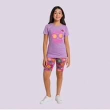 Set For Pre-Teen Girls: Printed Cotton T-Shirt And Cotton Bermuda Shorts - Màu đỏ tím - Xem 7