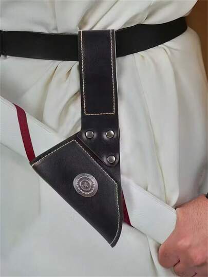 Cosplay średniowieczny vintage PU skórzana pochwa Steam Brave Knight Role Play rekwizyty renesansowa pochwa Halloween (bez miecza)