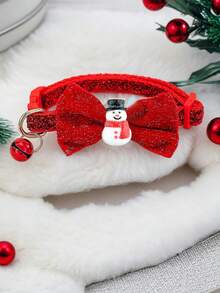 1pc Pet Christmas Collar Decoration, Adjustable Collar With Bell For Small Cats And Dogs, Christmas Neck Decor For Cats - Multicolor - View 4