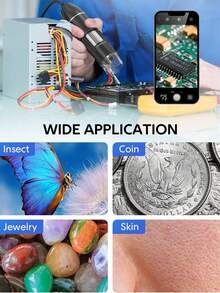50X-1600X USB Digital Microscope Suitable For Android Phones & Tablets, Windows, Linux, Endoscope Handheld Mini Magnifier Camera For Coins, Face, Skin, Scalp