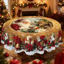 1PC Fall Tablecloth, Autumn Pumpkins Sunflowers Turkeys Maple Leaf Print Decorations, Vintage Rectangular Round Table Cover, Garden Dinner Party Thanksgiving Party Holiday Decoratison, Ecorating Interior Table ClothDecor For Home Kitche - Brown - View 2