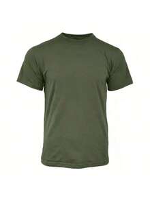 KIT 3 Basic Plain Men's T-Shirts 100% Cotton 30.1 - 淡粉紅色+綠色+海軍藍 - 查看 4