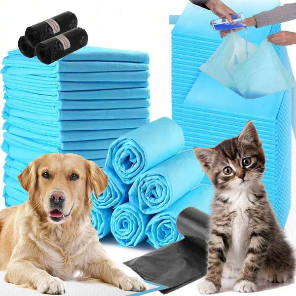 50/100 piezas 45x60 - 60x60 ALMOHADILLAS PARA PERROS/GATOS PARA QUE LOS PERROS/GATOS APRENDAN A ORINAR, TAMAÑO 50/100 piezas 45X60  - 60x60 'ALMOHADAS HIGIÉNICAS PARA APRENDER A ORINAR' BOLSAS PARA DESECHOS, ALMOHADILLA PARA ORINA, Almohadillas para desechos de mascotas - Almohadilla de entrenamiento súper absorbente para perros y cachorros | Forros para orinales de perros, protección para el suelo, forros a prueba de fugas para erizos, conejos y gatos.