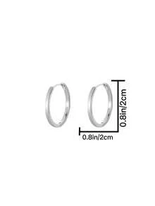 1 Pair Minimalist Versatile Hoop Earrings - Silver - View 5