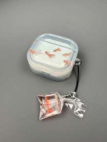 Ocean 1pc Goldfish Design Protective Case Compatible With Airpods 1/2/3/4, Apple Wireless Bluetooth Earphones Pro 2, Anti-Drop Earphone Case (Earphones Not Included)