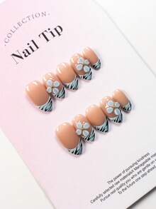 10 pezzi di unghie finte corte, set di unghie a pressione artigianali, arte di unghie da ragazza dolce, formato corto, forma mandorla, unghie acriliche a pressione adatte per donne e ragazze da indossare per feste di vacanza, unghie finte riutilizzabili fatte a mano e 1 mini lima per unghie e 1 etichetta adesiva